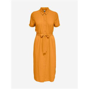 Oranžové dámske košeľové midi šaty JDY Rachel