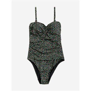 Čierne dámske kvetované jednodielne plavky Marks & Spencer