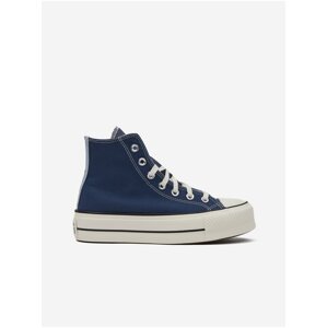 Tmavomodré dámske členkové tenisky na platforme Converse Chuck Taylor All Star Lift