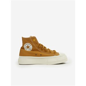 Horčicové dámske členkové tenisky na platforme Converse Chuck Taylor All Star Lift