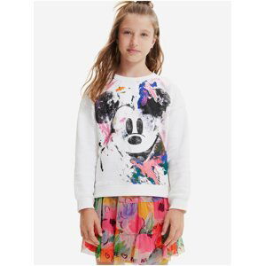 Biela dievčenská mikina Desigual Sweat Mickey