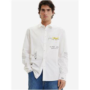 Biela pánska vzorovaná košeľa Desigual Benedetto