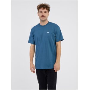 Modré pánske tričko VANS Mn Left Chest Logo Tee