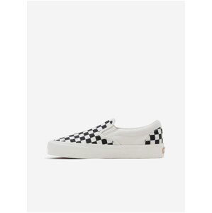 Čierno-krémové kockované slip on tenisky VANS