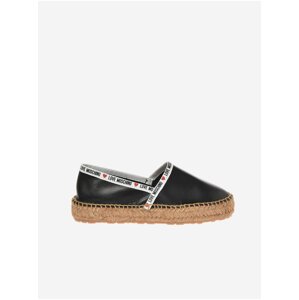 Čierne dámske kožené espadrilky Love Moschino