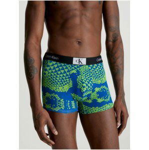 Zeleno-modré pánske vzorované boxerky Calvin Klein Underwear