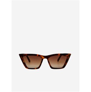 Hnedé dámske vzorované slnečné okuliare Pieces Beltina