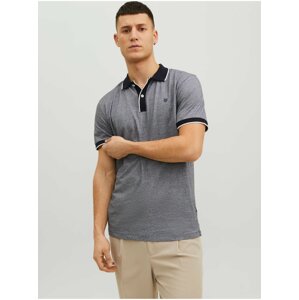 Šedo-modrá pánska polokošeľa Jack & Jones La Porter