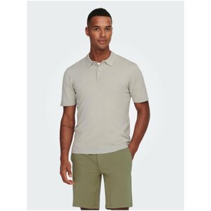 Svetlosivé pánske basic polo tričko ONLY & SONS Wyler