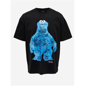 Čierne pánske oversize tričko ONLY & SONS Sesame Street