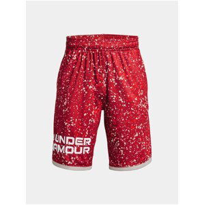 Červené chlapčenské vzorované šortky Under Armour UA Stunt 3.0 Plus Shorts