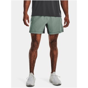 Zeleno-šedé pánske šortky Under Armour UA Terrain Woven Shorts