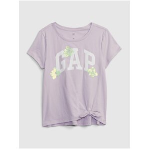 Svetlofialové dievčenské tričko s logom GAP