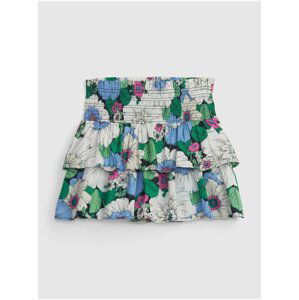 Krémovo-zelená dievčenská kvetovaná sukňa GAP