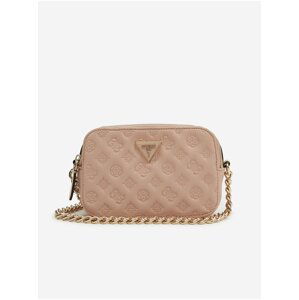 Staroružová dámska vzorovaná crossbody kabelka Guess Noelle Crossbody Camera