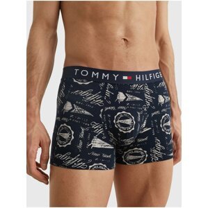 Tmavomodré pánske vzorované boxerky Tommy Hilfiger