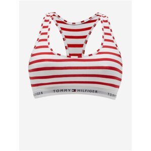 Bielo-červená dámska pruhovaná podprsenka Tommy Hilfiger Underwear