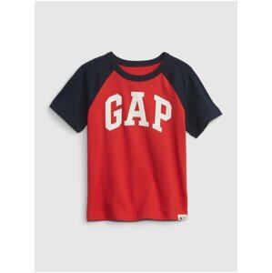 Čierno-červené chlapčenské tričko s logom GAP