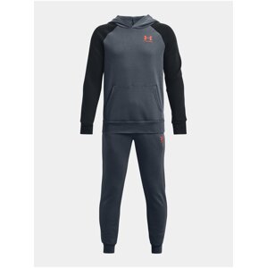 Čierno-šedá chlapčenská tepláková súprava Under Armour Rival Fleece Suit