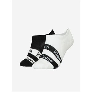 Súprava dvoch párov dámskych ponožiek v bielej a čiernej farbe Calvin Klein Jeans