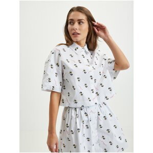 Biela dámska vzorovaná košeľa KARL LAGERFELD x Disney