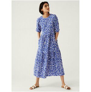 Letné a plážové šaty pre ženy Marks & Spencer - modrá, biela