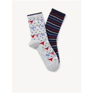 Ponožky pre ženy Marks & Spencer - sivá, tmavomodrá, červená, biela
