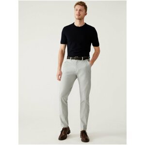 Chino nohavice pre mužov Marks & Spencer - svetlosivá