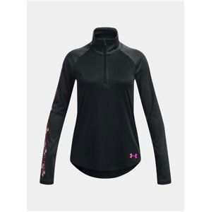 Čierne dievčenské športové tričko Under Armour UA Tech Graphic 1/2 Zip