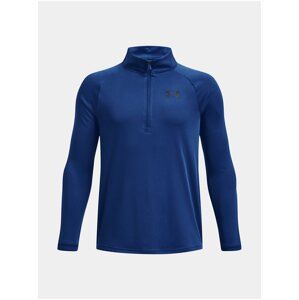 Tmavomodré chlapčenské športové tričko Under Armour UA Tech 2.0 1/2 Zip