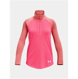 Tmavo ružové dievčenské športové tričko Under Armour Tech