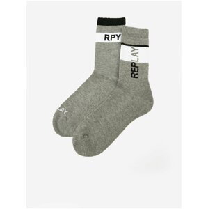 Súprava dvoch šedých pánskych ponožiek Replay
