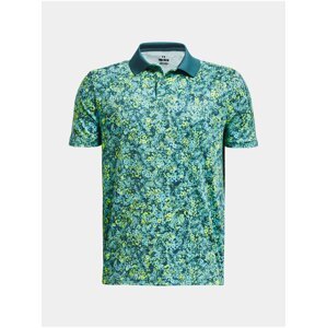 Zelená chlapčenská vzorovaná športová polokošeľa Under Armour UA Perf Floral Speckle Polo