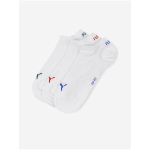Súprava troch párov ponožiek v bielej farbe Puma Sneaker Plain