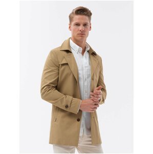 Kabáty pre mužov Ombre Clothing - svetlohnedá