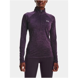 Tmavo fialové športové tričko Under Armour Tech 1/2 Zip - Twist