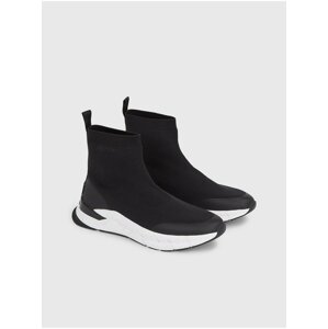 Čierne pánske členkové slip on tenisky Calvin Klein Sock Boot Runner