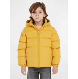 Žltá chlapčenská prešívaná zimná bunda Tommy Hilfiger