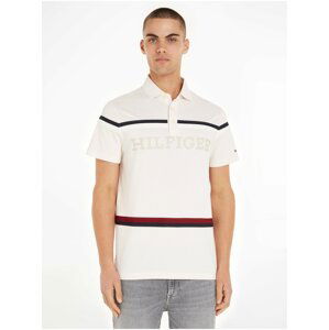 Krémové pánske polo tričko Tommy Hilfiger