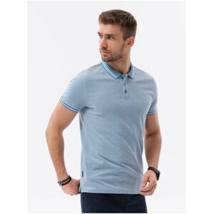 Svetlomodré pánske polo tričko Ombre Clothing