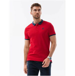 Červené pánske polo tričko Ombre Clothing