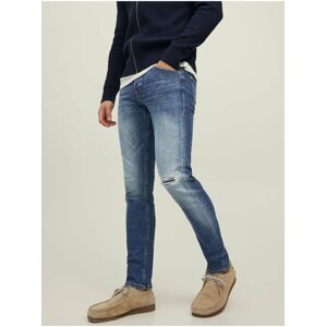 Modré pánske slim fit džínsy Jack & Jones Glenn