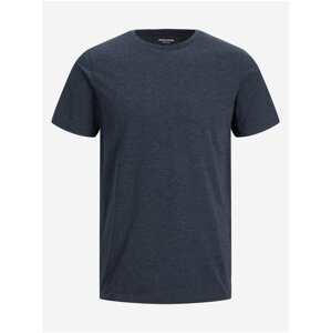 Tmavomodré pánske melírované basic tričko Jack & Jones Organic