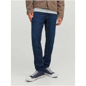 Tmavomodré pánske slim fit džínsy Jack & Jones Glenn