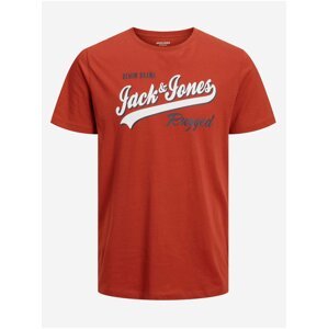 Tehlové chlapčenské tričko Jack & Jones Logo