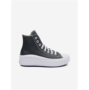 Čierne dámske kožené členkové tenisky Converse Chuck Taylor All Star Move