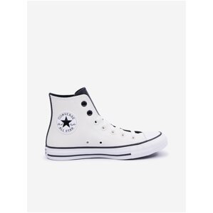 Biele dámske kožené členkové tenisky Converse Chuck Taylor All Star Fall