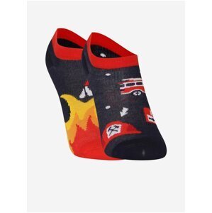 Červeno-čierne detské veselé ponožky Dedoles Hasič