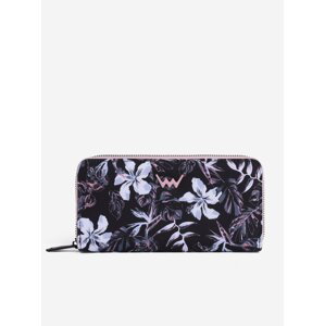 Čierno-fialová dámska kvetovaná peňaženka VUCH Luzie