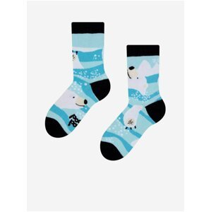 Modré detské veselé ponožky Dedoles Ľadový medveď